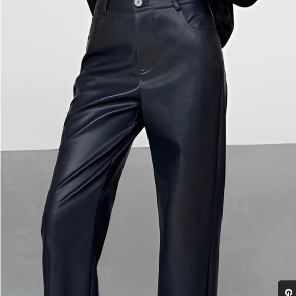 Commense-High waisted Faux Leather pants , Size Small, currently on website NWT - Picture 4 of 11